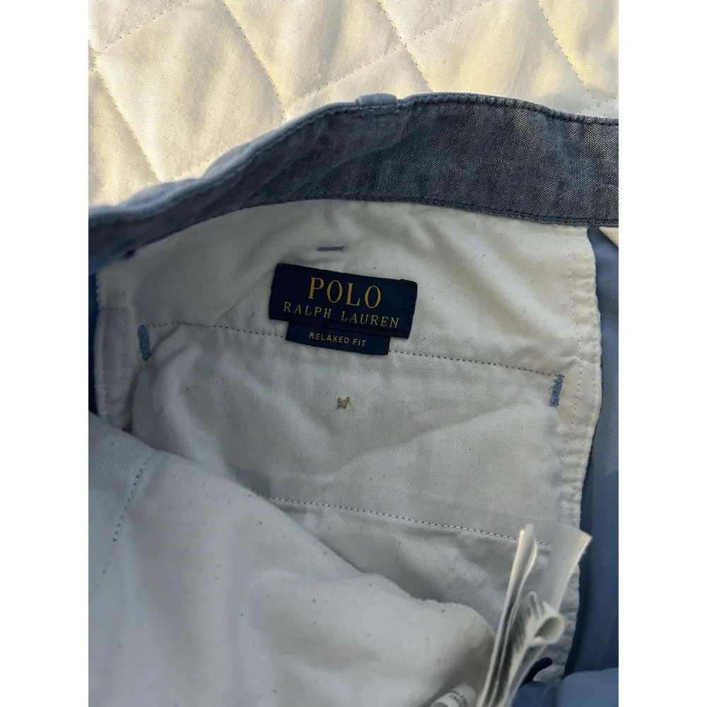 Polo Ralph Lauren Chino Shorts 34 Blue Relaxed Fit Old Money Coastal Preppy Golf